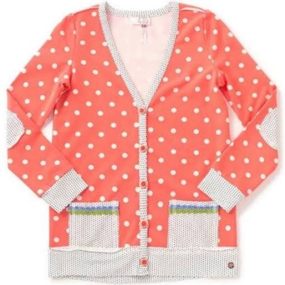 Matilda Jane Other - NWOT Matilda Jane - Hang Time Coral Polka Dot Cardigan